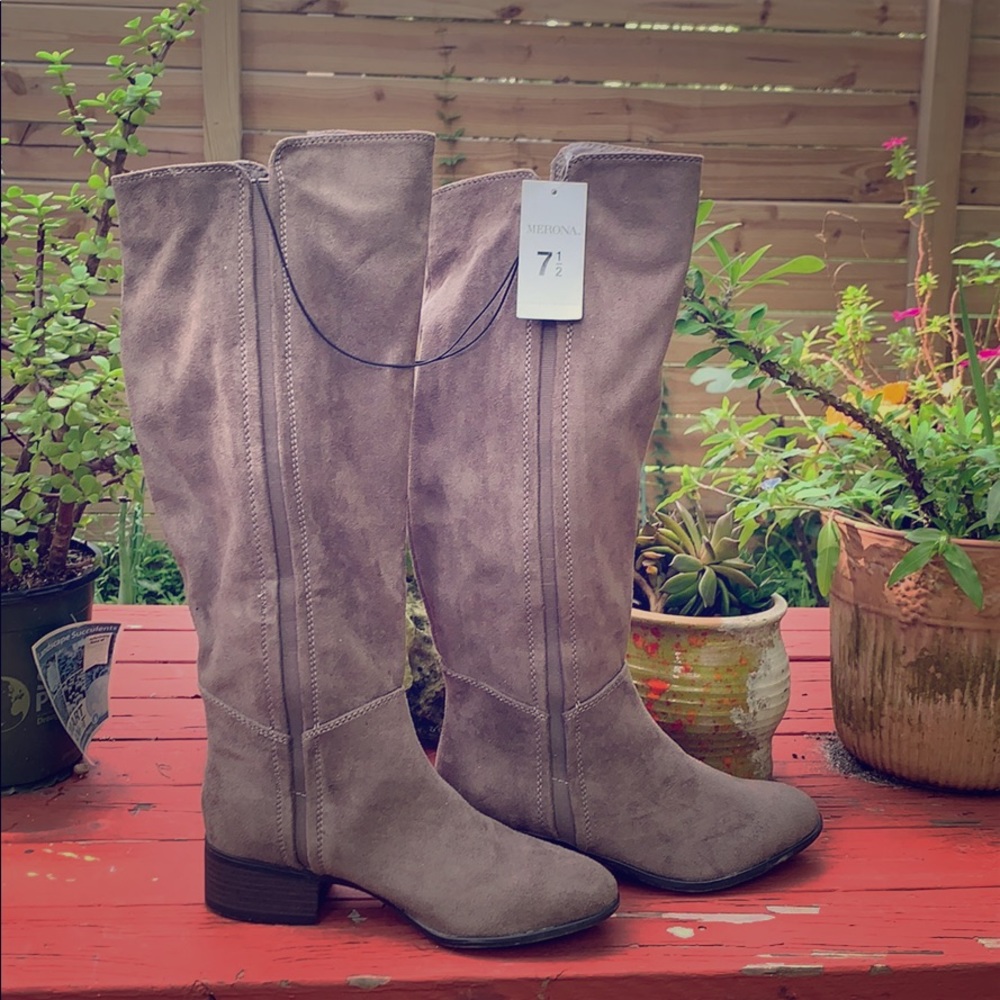 Tall Suede Grey Boots